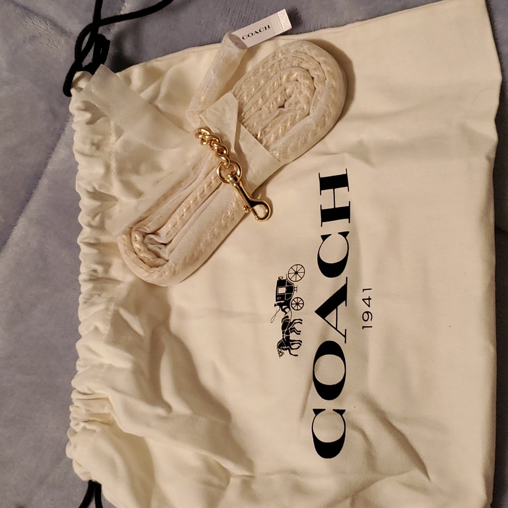 Coach gold crossbody strap